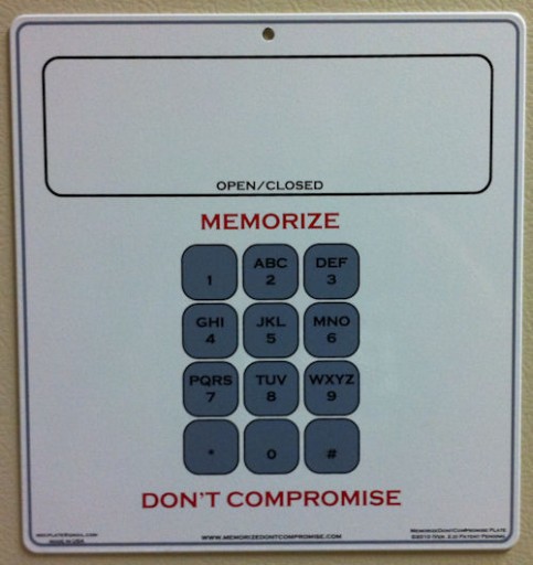 Memorize, Don't Compromise plate